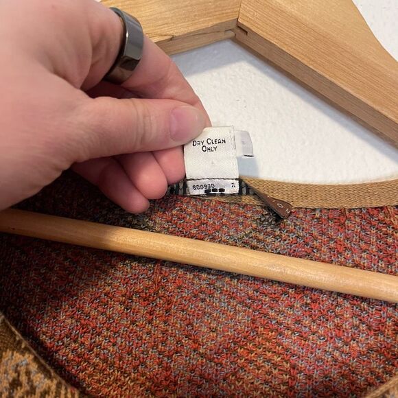 Peruvian Connection Floral Jacquard Cardigan Jacket 100% Pima Cotton Size XL - Picture 6 of 9